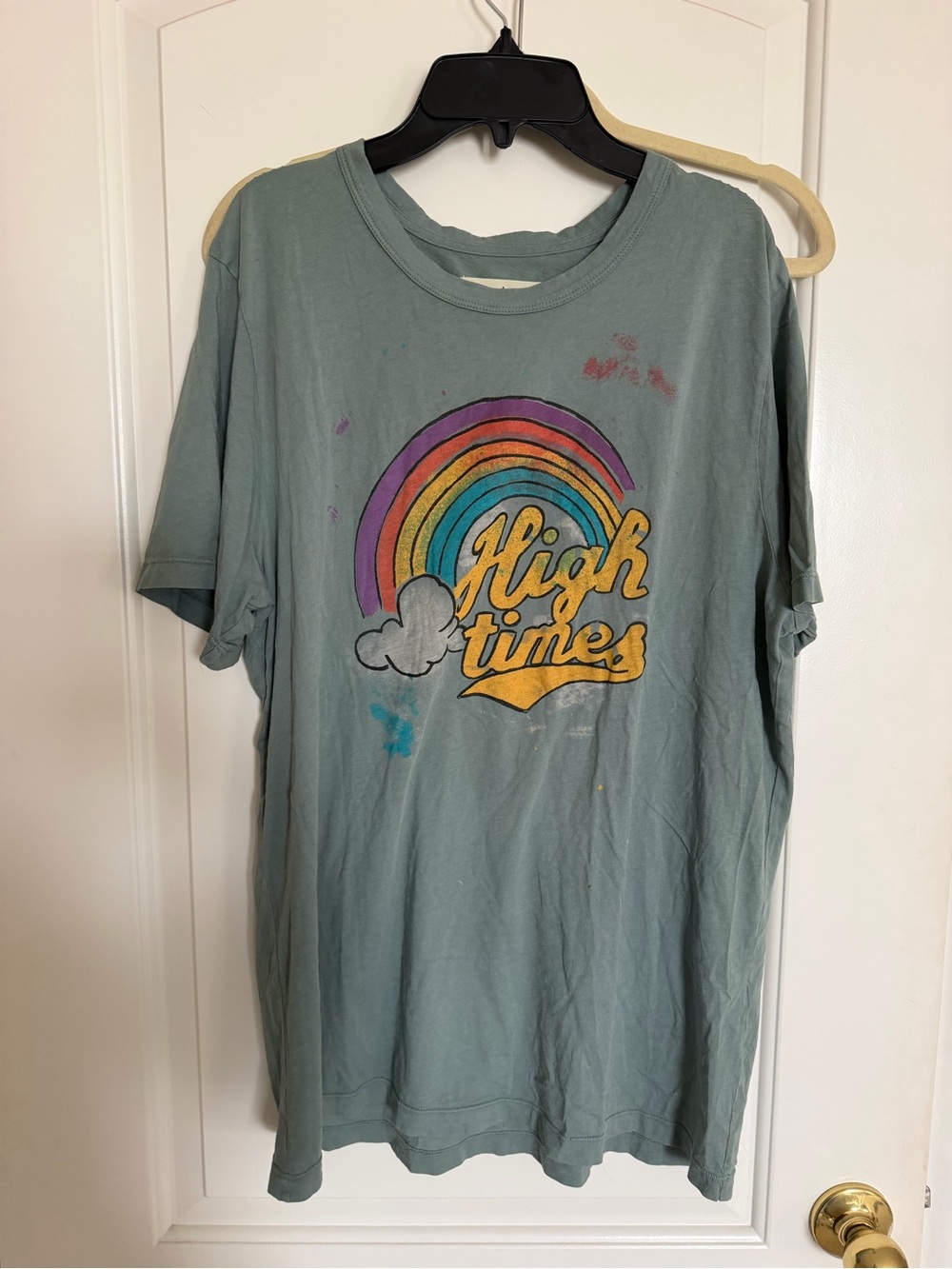 VGUC Imogene + Willie high times t shirt XL green blue rainbow